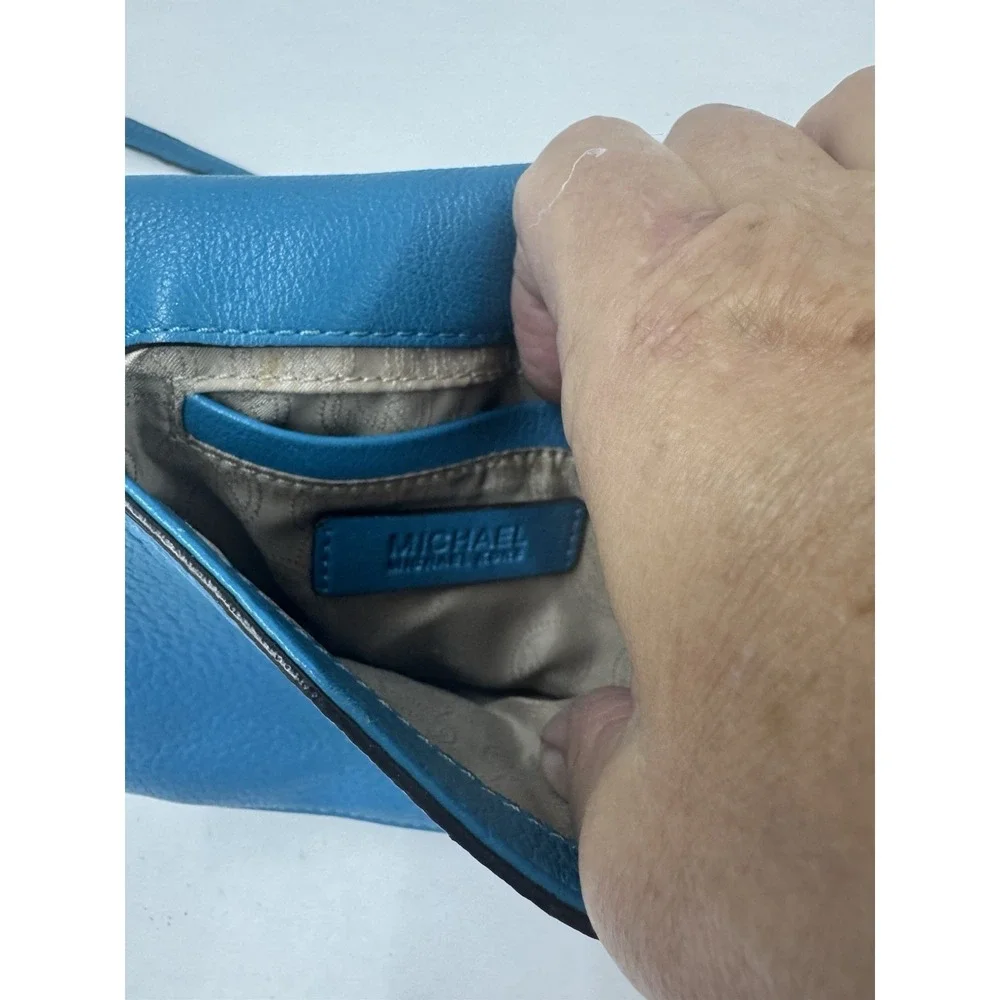 MICHAEL KORS FULTON Crossbody Bag Summer Blue Leather